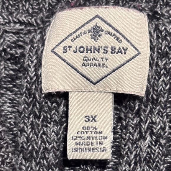 St. John’s Bay Gray Textured Knit Sweater Women’s Plus 3X - Picture 7 of 12